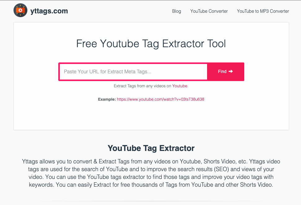 youtube tag extractor