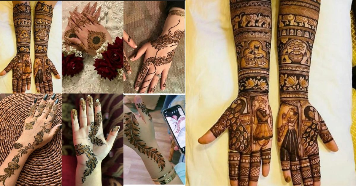 Top 100+ Mehndi design easy and beautiful full hand front and back ...