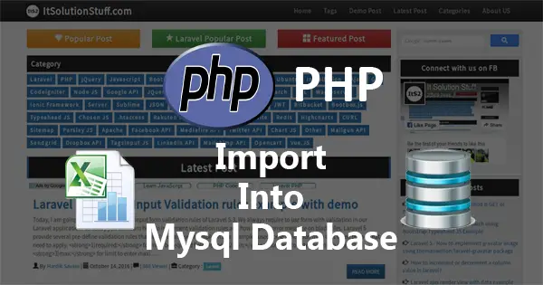 PHP - import excel file into mysql database tutorial